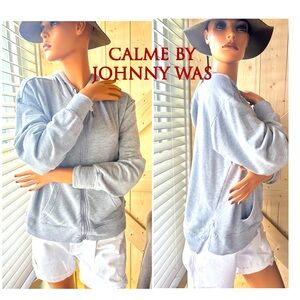 CALME By Johnny Was Zip Hoodie W/Side
Pockets XSmall $148 grey